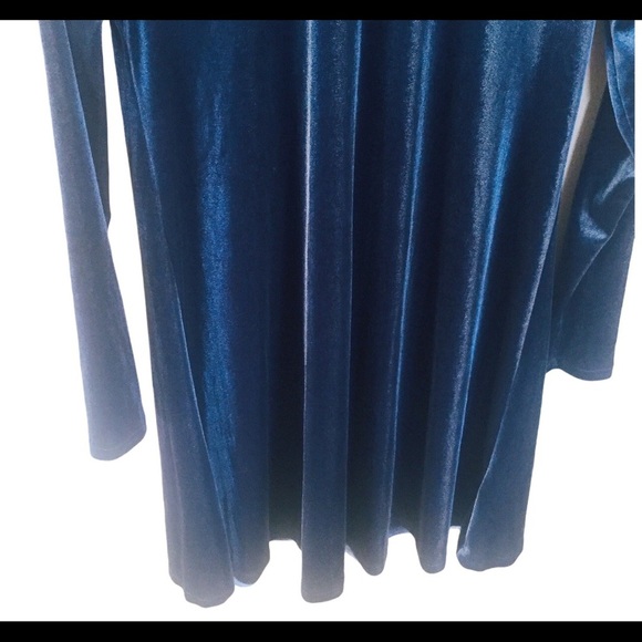 OLD NAVY Long Sleeve LS Velvet Swing Dress With Round Neck Blue Size Small - Picture 8 of 12